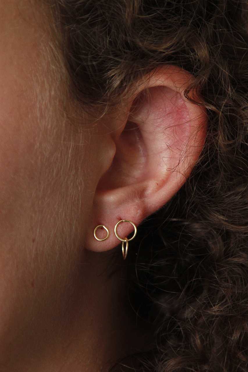 Oorbel Roundies Small | Connected goud