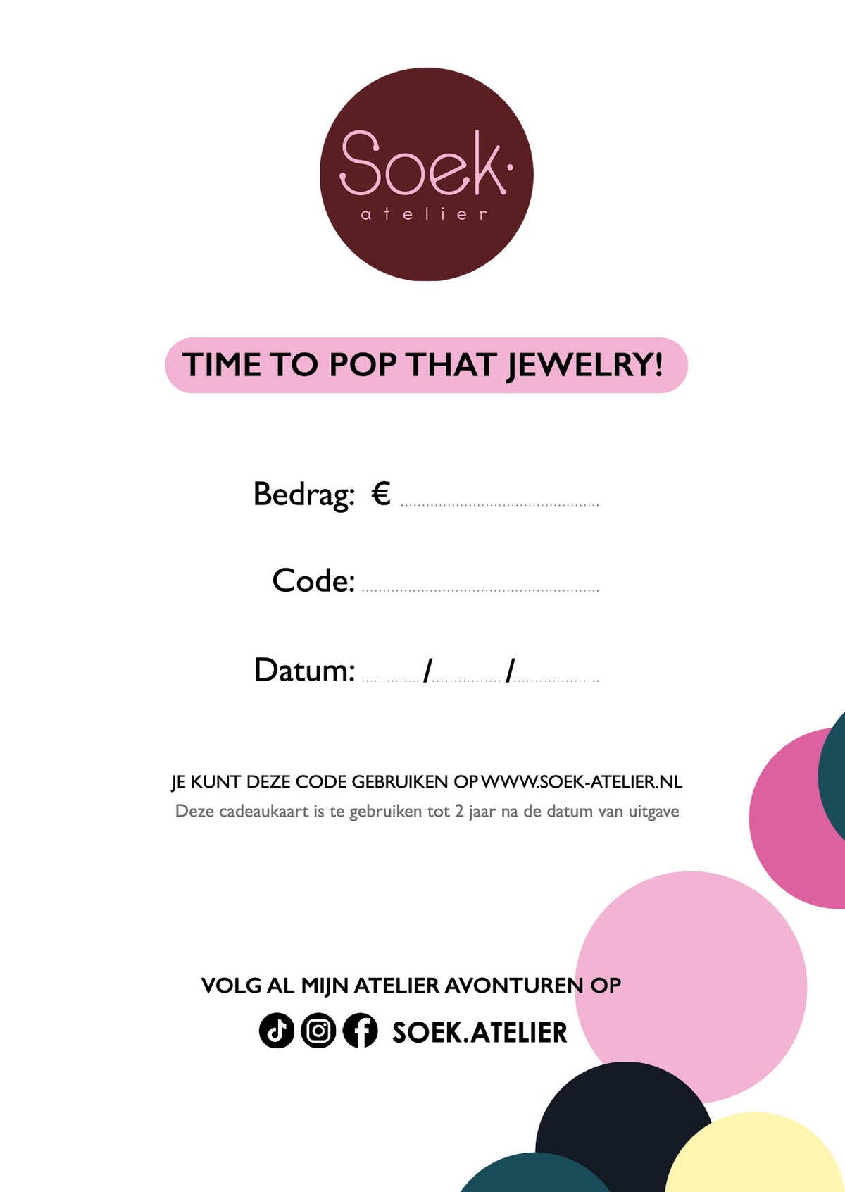 Cadeaukaart - €15 / €150