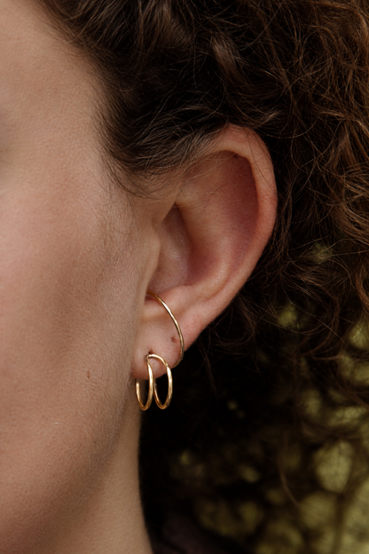 Oorbel Echo | Dubbel rond goud