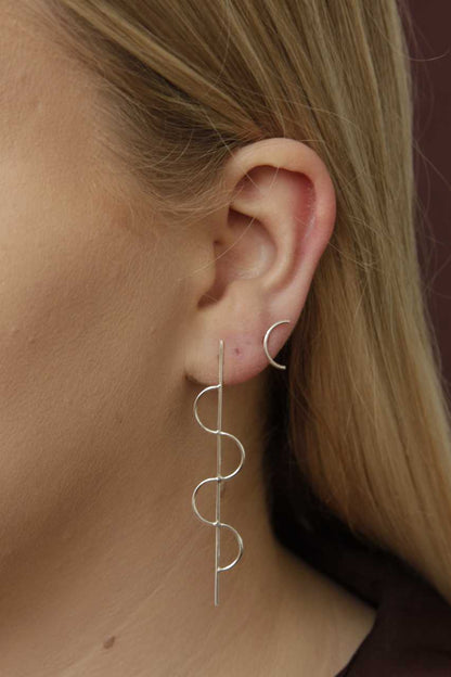 Setje Oorbel Half Round Mid | Minimalistische basis oorbel